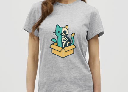 Schrödinger’s Katze - Frauen T-Shirt - Grau meliert