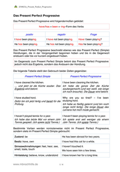 Englisch Arbeitsblatt: Present Perfect Progressive – Dauerhandlungen in der Gegenwart