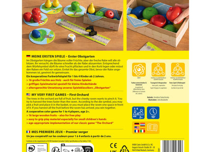 HABA Erster Obstgarten – Gemeinsam spielen ab 2 Jahren – Verpackungsrückseite