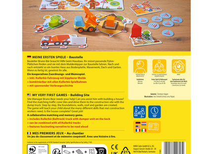 HABA Meine ersten Spiele – Baustelle – Verpackungsrückseite mit Spielbeschreibung