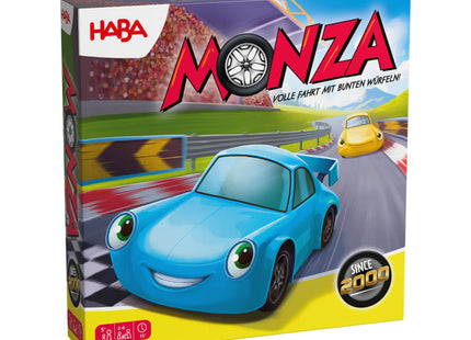 HABA Monza – Autorennspiel mit variabler Rennstrecke – Originalverpackung der deutschen Monza-Neuauflage