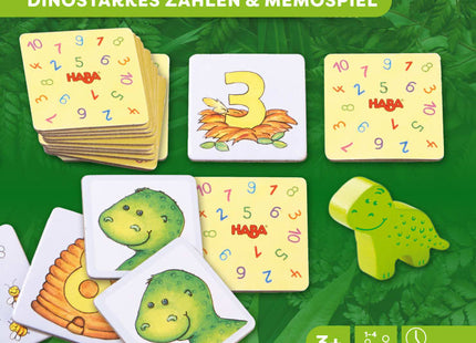 HABA Zahlendino – Zahlen und Mengen von 1 bis 10 – Spielmaterial mit Zahlen-, Mengen- und Dinoplättchen