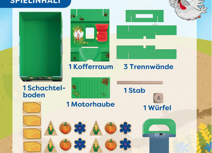 HABA Meine ersten Spiele – Lennys Traktor – Übersicht des enthaltenen Spielmaterials