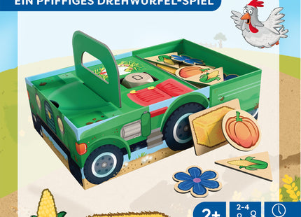 HABA Meine ersten Spiele – Lennys Traktor – Aufgebauter Traktor und Ernte-Plättchen