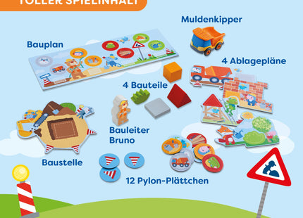 HABA Meine ersten Spiele – Baustelle – Übersicht des enthaltenen Spielmaterials