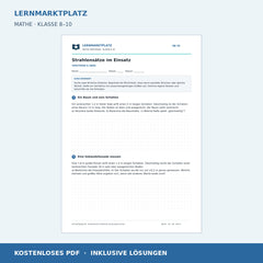 Strahlensätze im Einsatz – kostenloses Mathe-Arbeitsblatt mit Lösungen (PDF)
