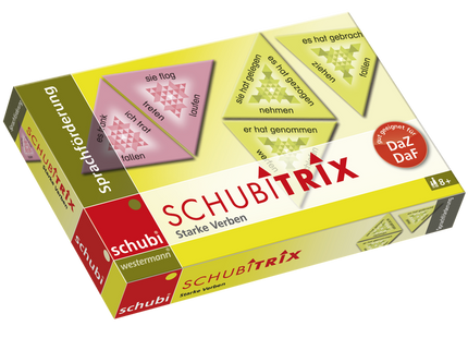 SCHUBITRIX DaZ – Starke Verben spielerisch üben – Originalverpackung mit Beispielkarten