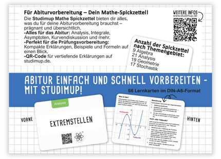 Mathe Spickzettel A6 Pro: Lernkarten für das Abitur - Lernmarktplatz