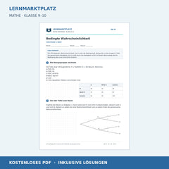Bedingte Wahrscheinlichkeit – kostenloses Mathe-Arbeitsblatt mit Lösungen (PDF)