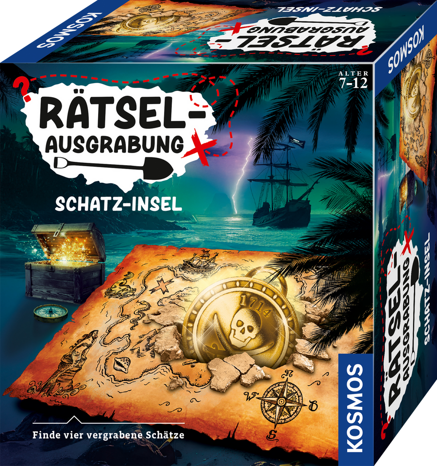 KOSMOS Rätsel-Ausgrabung Schatz-Insel ab 7 Jahren – Originalverpackung der Rätsel-Ausgrabung Schatz-Insel