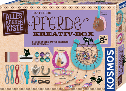 KOSMOS Pferde-Kreativbox – Vier Bastelprojekte für Pferdefans – Originalverpackung der Pferde-Kreativbox ab 8 Jahren