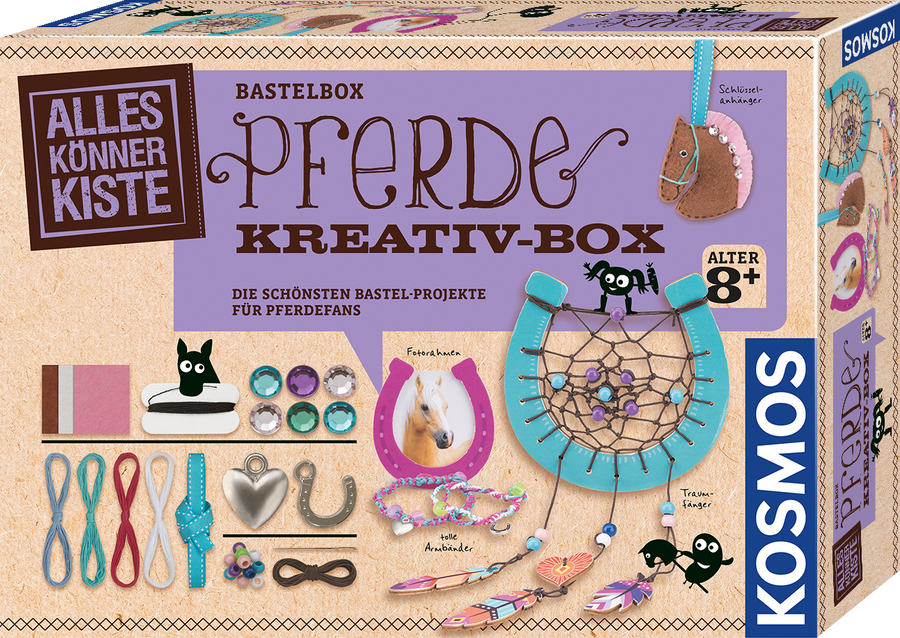 KOSMOS Pferde-Kreativbox – Vier Bastelprojekte für Pferdefans – Originalverpackung der Pferde-Kreativbox ab 8 Jahren
