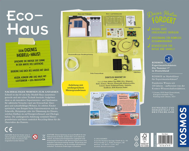 KOSMOS 621070 - Eco-Haus, Hausmodell mit regenerativer Energie, MINT-Experimentierkasten
