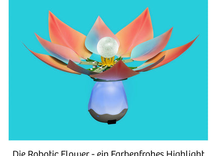 KOSMOS Robotic-Flower – Sensor-Blume zum Bauen ab 8 Jahren – Fertig aufgebaute Sensor-Blume mit geöffneter Blüte