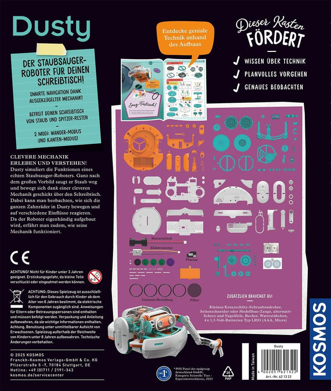 KOSMOS 621322 - Dusty-Dein saugstarker Robo-Helfer, Staubsaugerroboter, Experimentierkasten mint