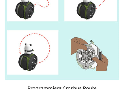 KOSMOS Crashy – Robo-Panda zum Programmieren ab 6 Jahren – Beispiele verschiedener Fahrwege und Einstellung am Befehlsrad