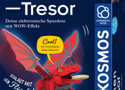 KOSMOS Drachen-Tresor – Elektronische Spardose ab 8 Jahren – Originalverpackung des Drachen-Tresor-Bausatzes