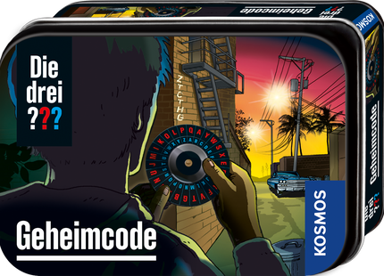 KOSMOS Die drei ??? Geheimcode – Code-Set ab 8 Jahren – Originalverpackung des Geheimcode-Sets in der Metalldose