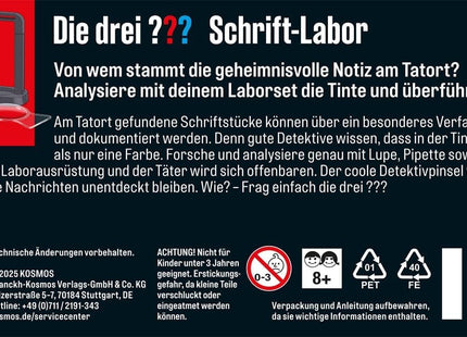 KOSMOS 632588 - Die drei ??? Schrift-Labor, Experimentierkasten