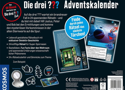 KOSMOS 632656 - Die drei ??? Adventskalender 2025, Löse die 24 Rätsel der geheimnisvollen Sternwarte