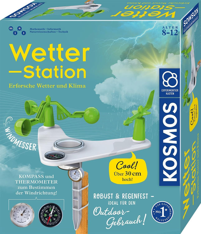 KOSMOS 636142 - Wetterstation, Erforsche Wetter und Klima, Experimentierkasten mint