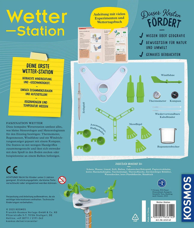KOSMOS 636142 - Wetterstation, Erforsche Wetter und Klima, Experimentierkasten mint