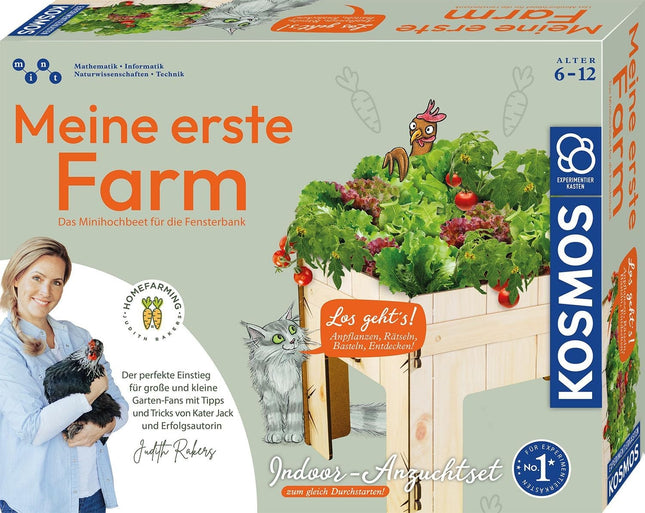 KOSMOS 637262 - Meine erste Farm, Mini-Hochbeet für die Fensterbank, Judith Rakers, MINT-Experimentierkasten