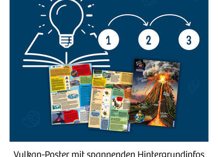 KOSMOS 637286 - Urzeit-Vulkan, Bauen-Anmalen-Ausbrechen, MINT-Experimentierkasten