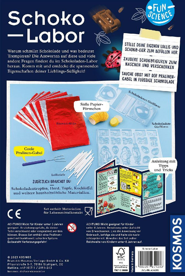 KOSMOS 654283 - Fun Science, Schoko-Labor, Schoko-Experimentierkasten