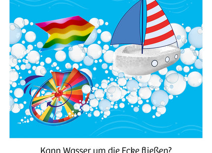 KOSMOS Experimente für die Badewanne ab 6 Jahren – Herstellerdarstellung von Seifenboot und Wasserrad