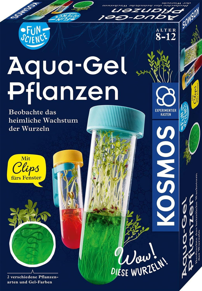 KOSMOS 658168 - Fun Science Aqua-Gel Pflanzen, Wurzelwachstum hautnah erleben, Experimentierkasten