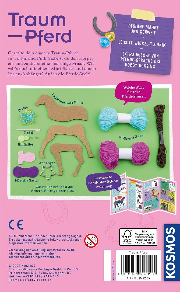 KOSMOS 658205 - Traum-Pferd, Bastelset, Mitbring Experimentierkasten
