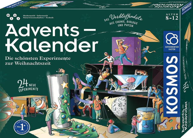 KOSMOS 661083 - Adventskalender, Durchstarter-Experimente zur Weihnachtszeit, MINT-Esperimentierkasten