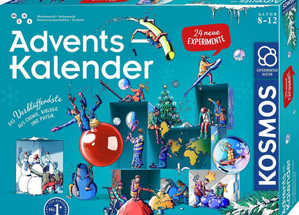 KOSMOS 661090 - Adventskalender 2025, Die schönsten Experimente zur Weihnachtszeit, Experimentierkasten mint