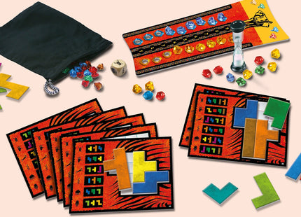 KOSMOS Ubongo Classic – Legetafeln, Formen, Edelsteine und weiteres Spielmaterial