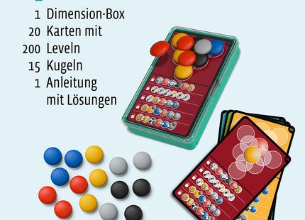 KOSMOS Dimension Brain Games – Kugel-Knobelspiel mit 200 Leveln – Dimension-Box, farbige Kugeln und Aufgabenkarten