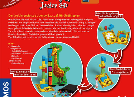KOSMOS Ubongo Junior 3-D – Bauspiel ab 5 Jahren – Verpackung Rückseite