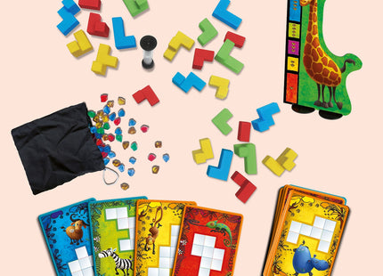 KOSMOS Ubongo Junior 3-D – Bauspiel ab 5 Jahren – Spielmaterial im Überblick