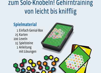 KOSMOS Einfach Genial Brain Games – Solo-Legespiel ab 8 Jahren – Spielbox, Symbolsteine und die Aufgabenkarten