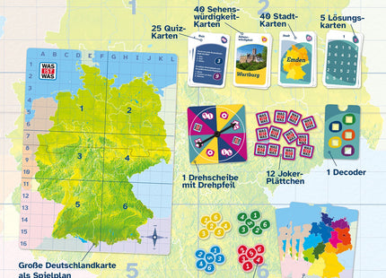 WAS IST WAS – Entdecke Deutschland – Inhaltsübersicht mit Deutschlandkarte, Karten und Decoder