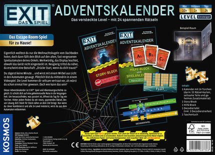 EXIT Adventskalender – Das versteckte Level: Rätselspaß ab 10 Jahren – Verpackung Rückseite