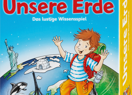 WAS IST WAS Junior – Unsere Erde – Verpackung mit Weltkarte und Entdeckermotiven