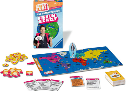 Checker Tobi: Rund um die Welt – Spielplan, Fragekarten, Tobi-Figur und Chips