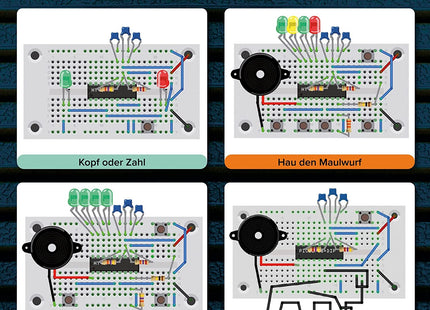 Franzi 504093 - Adventskalender Elektronik-Retro-Spiele, 24 Spiele der 70er und 80er zum Selberbauen