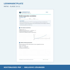 Änderungsraten verstehen – kostenloses Mathe-Arbeitsblatt mit Lösungen (PDF)