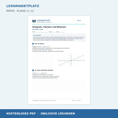 Integrale, Flächen und Bilanzen – kostenloses Mathe-Arbeitsblatt mit Lösungen (PDF)