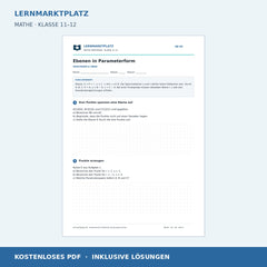Ebenen in Parameterform – kostenloses Mathe-Arbeitsblatt mit Lösungen (PDF)