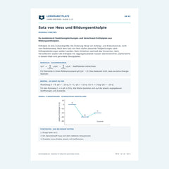 Satz von Hess und Bildungsenthalpie – kostenloses Chemie-Arbeitsblatt mit Lösungen (PDF)