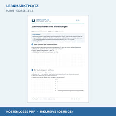 Zufallsvariablen und Verteilungen – kostenloses Mathe-Arbeitsblatt mit Lösungen (PDF)