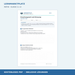 Erwartungswert und Streuung – kostenloses Mathe-Arbeitsblatt mit Lösungen (PDF)